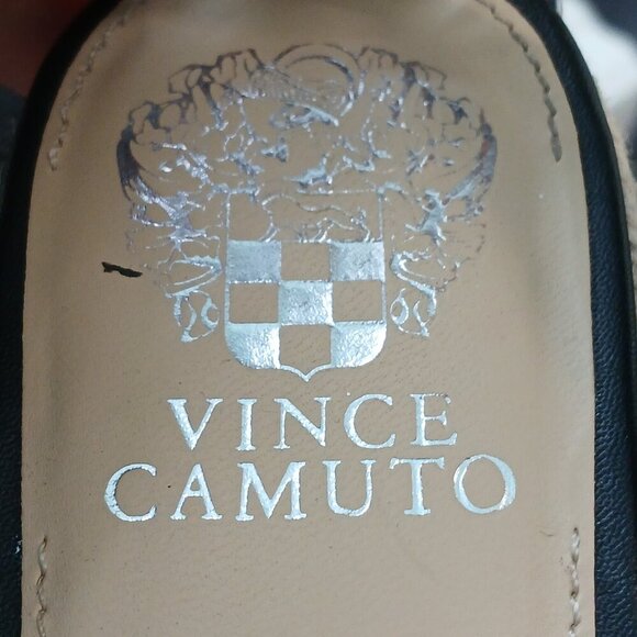 VINCE CAMUTO BLACK BASKETWEAVE ESPARDRILLE ANKLE STRAP PLATFORM SANDAL, SIZE 9 - Picture 4 of 7